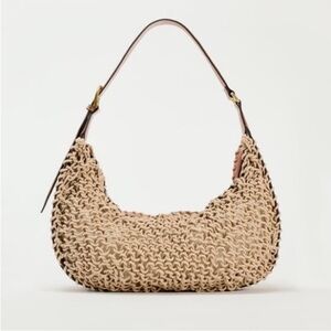 Zara Cream Knit Hobo Bag